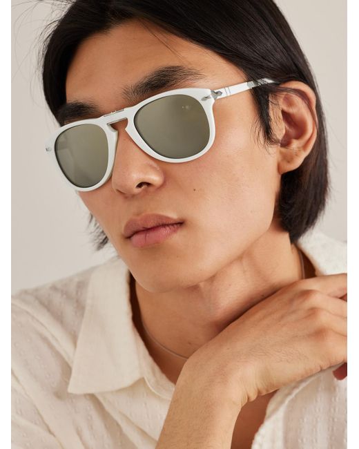 Persol Steve Mcqueen Round-frame Folding Acetate Sunglasses in White for  Men | Lyst Australia