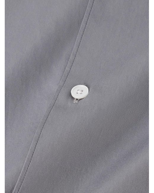 A.PRESSE Gray Cotton And Silk-Blend Shirt for men