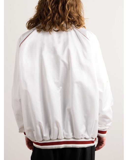 Givenchy White Logo-embroidered Satin-twill Track Jacket for men