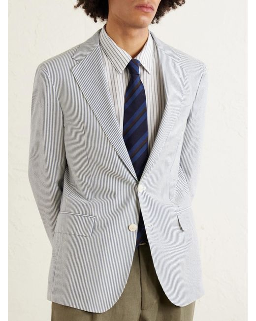 Polo Ralph Lauren Blue Striped Cotton-seersucker Suit Jacket for men
