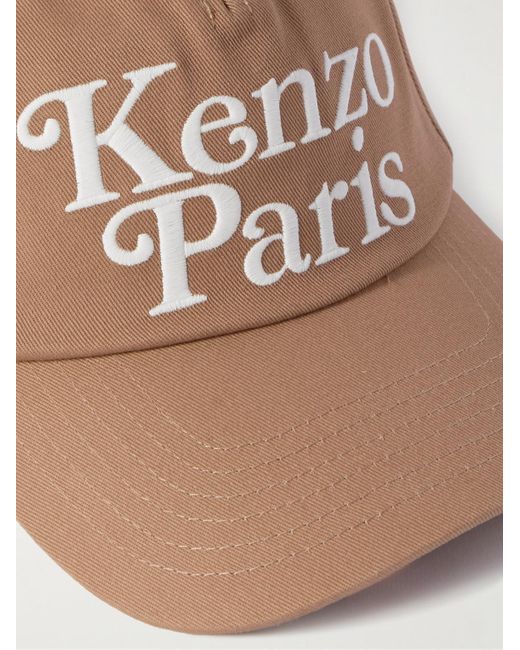 KENZO Natural Logo-embroidered Cotton-twill Baseball Cap for men