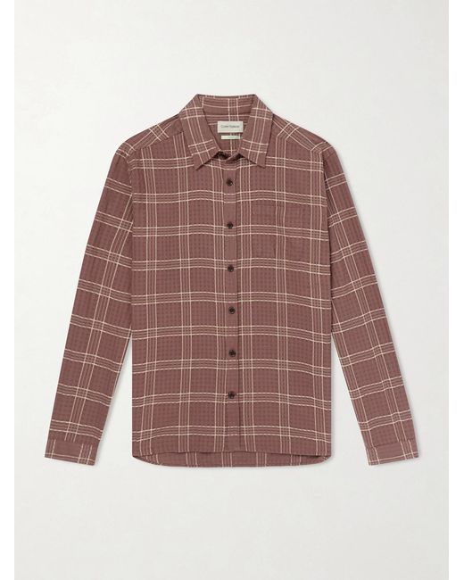 Oliver Spencer Brown New York Special Connell Checked Organic Cotton Shirt for men