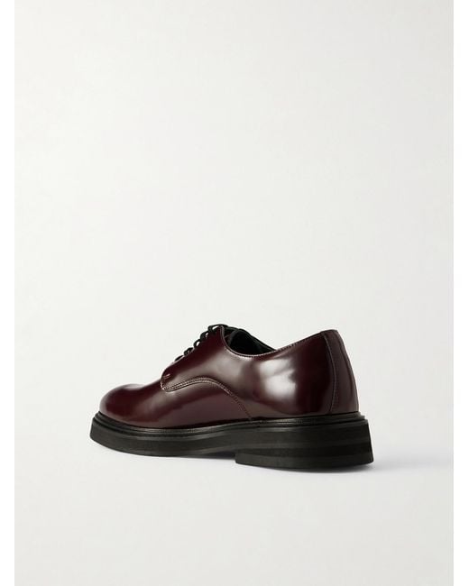 VINNY'S Brown Officer Polished-leather Derby Shoes for men