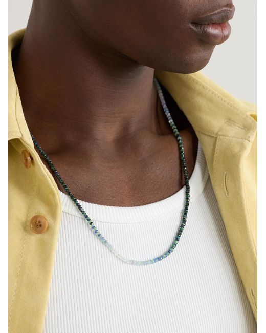 Collana in oro con perline di smeraldi e zaffiri di JIA JIA in Black da Uomo