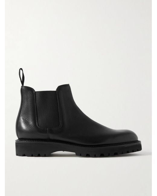 John Lobb Black Lawry New Standard Leather Chelsea Boots for men