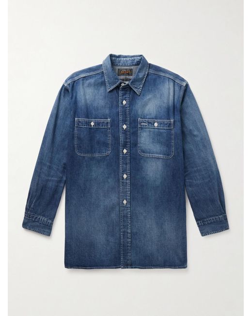 Beams Plus Blue Denim Shirt for men