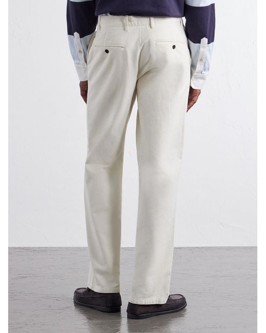 Portuguese Flannel White Labura Straight-Leg Cotton-Gabardine Trousers for men
