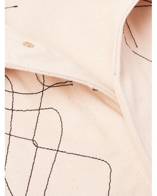 AIREI Natural Embroidered Organic Denim Jacket for men