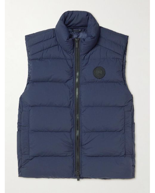 Canada Goose Blue Crofton Slim-fit Logo-appliquéd Quilted Enduraluxe® Down Gilet for men