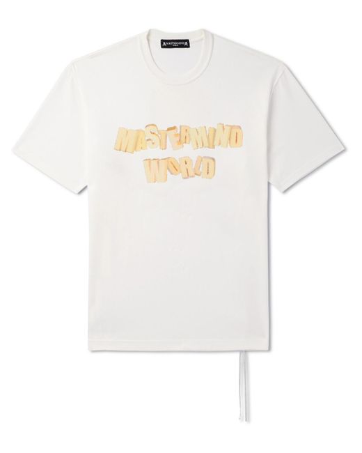 MASTERMIND WORLD White Logo-print Cotton-jersey T-shirt for men