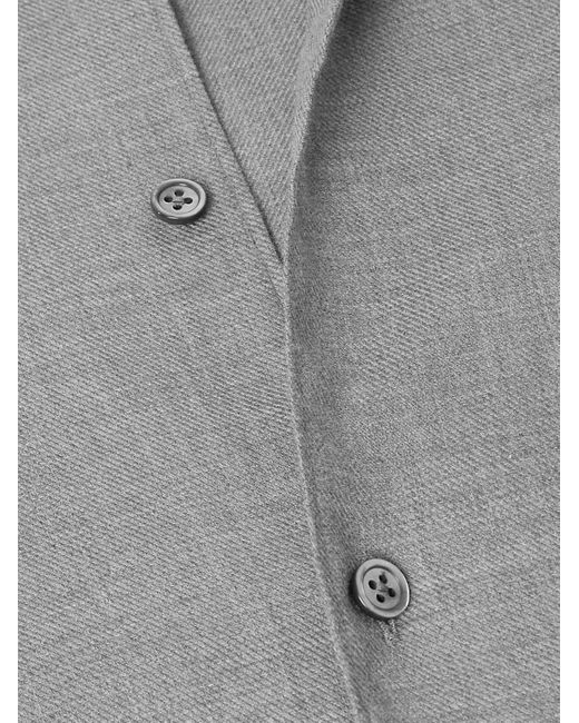 Zegna Gray Cotton And Cashmere-Blend Twill Shirt for men