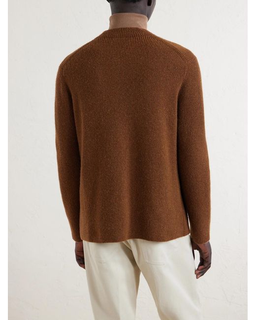 Dunhill Brown Ribbed Camel Wool for men