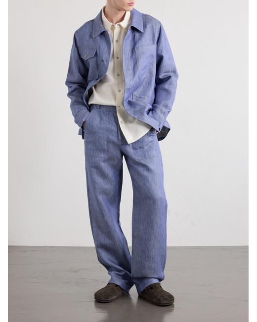 God's True Cashmere Natural Linen-Twill Shirt for men