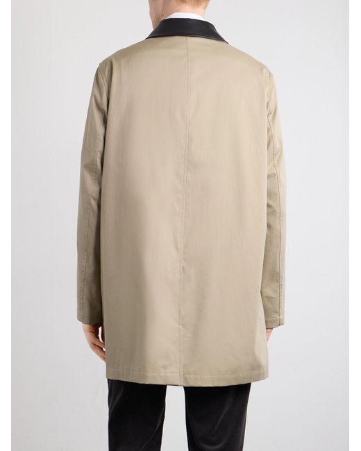 Burberry Natural Leather-Trimmed Cotton-Gabardine Trench Coat for men