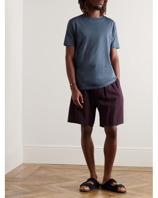 Sunspel Blue Slim-Fit Cotton-Jersey T-Shirt for men