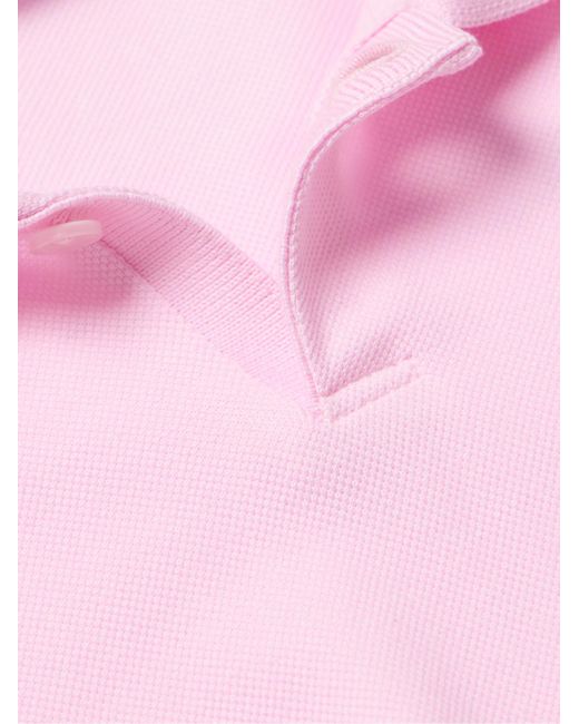 Orlebar Brown Bruno schmal geschnittenes Polohemd aus Biobaumwoll-Piqué in Pink für Herren