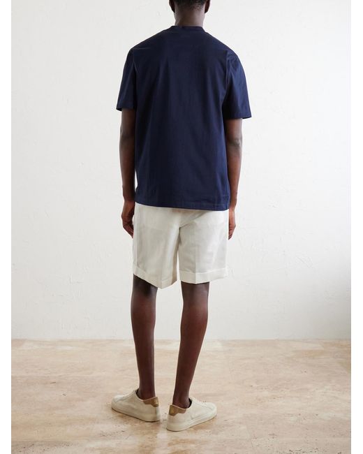Brioni Blue Cotton-Jersey T-Shirt for men
