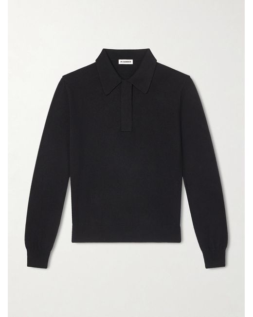 Jil Sander Blue Wool Polo Shirt for men