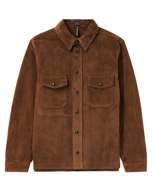 Drake's Suede Jacket in Brown for Men | Lyst