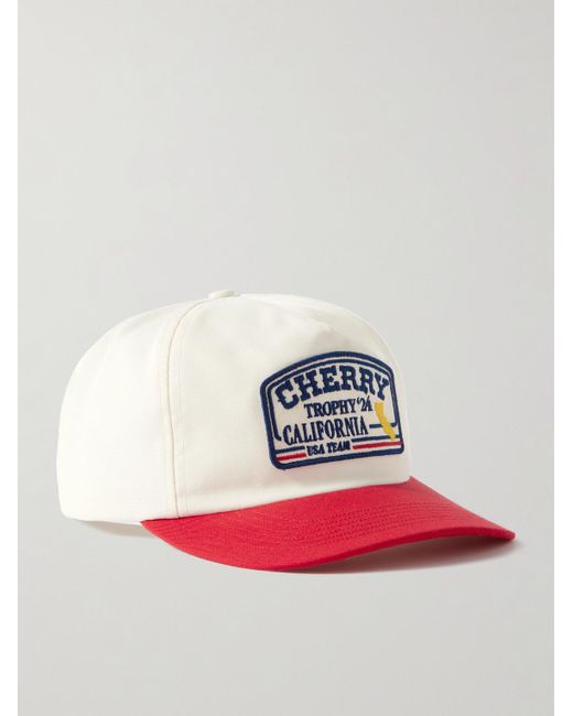 CHERRY LA Natural Logo-embroidered Cotton-canvas Baseball Cap for men
