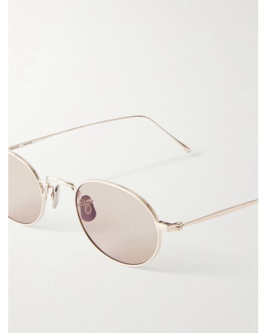 Auralee Natural Eyevan Round-Frame Titanium Sunglasses for men