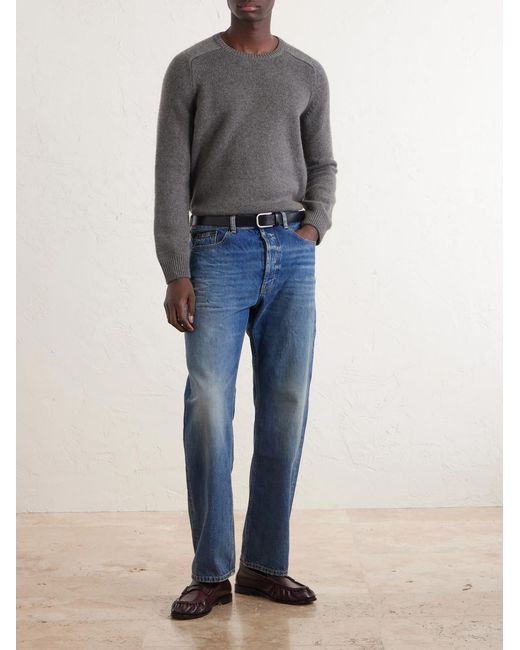 Saint Laurent Gray Cashmere And Wool-blend Sweater for men