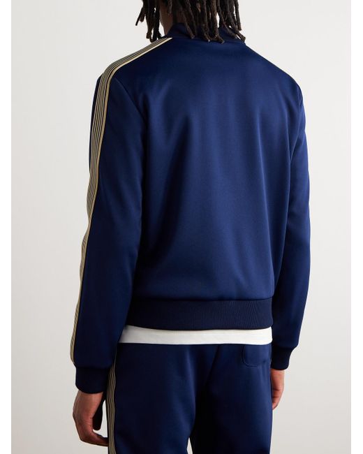 Céline Blue Striped Logo-Embroidered Jersey Track Jacket for men