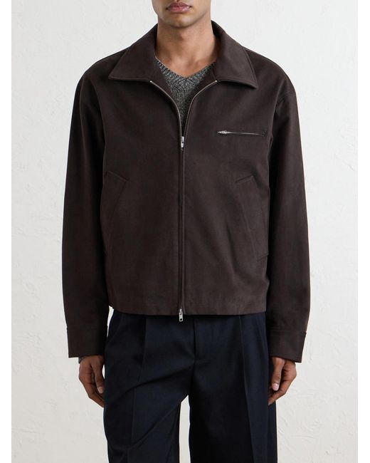 mfpen Black Postal Cotton-Velvet Jacket for men