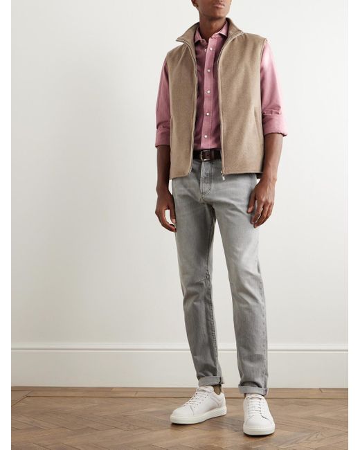Brunello Cucinelli Jeanshemd im Western-Stil in Pink für Herren