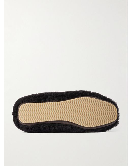 Mr P. White Shearling Slippers for men