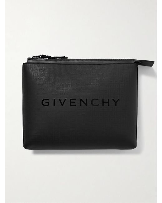 Givenchy Black Logo-print Coated-canvas Pouch for men