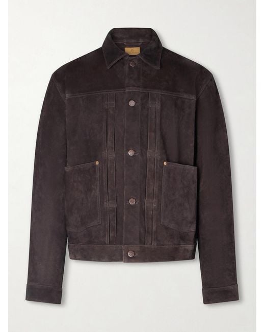 Nudie Jeans Brown Dante Ii Suede Trucker Jacket for men