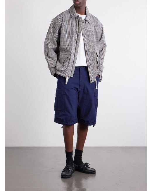 Beams Plus Blue Straight-Leg Cotton-Ripstop Cargo Shorts for men