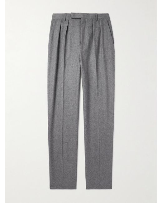 Céline Gray Keith Tapered Pleated Cashmere-Flannel Trousers for men