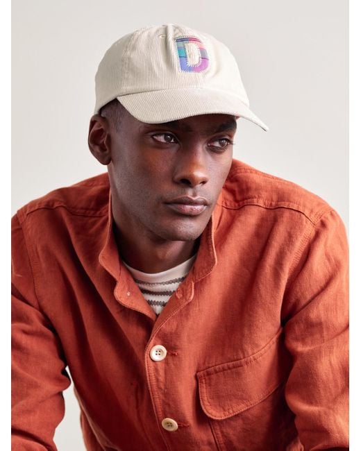 Drake's Natural Logo-appliquéd Cotton-corduroy Baseball Cap for men