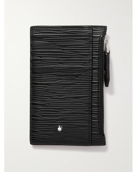 Montblanc Black Meisterstück 4810 Textured-leather Zipped Cardholder for men