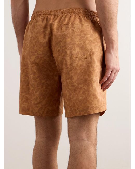 Brunello Cucinelli Natural Straight-leg Mid-length Printed Swim Shorts for men