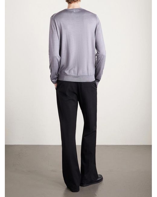Canali Purple Wool And Silk-blend Sweater for men