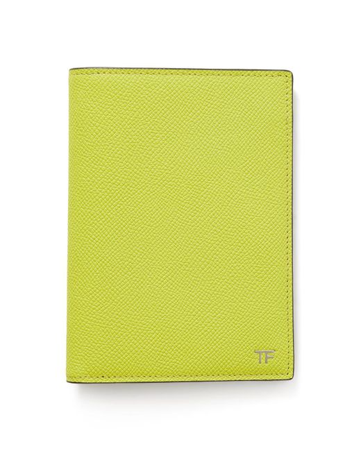 Tom Ford Yellow Full-grain Leather Passport Holder for men