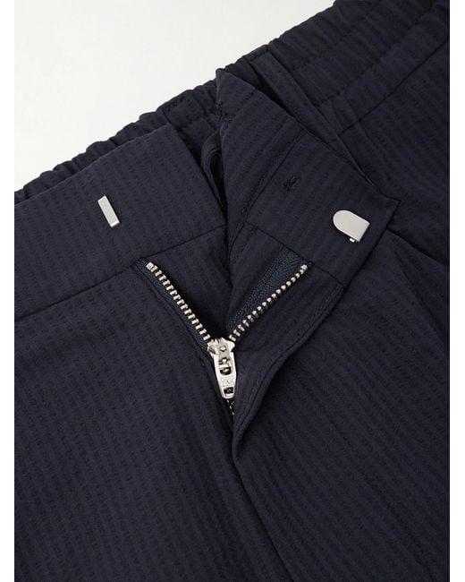NN07 Blue Billie Straight-Leg Striped Seersucker Shorts for men