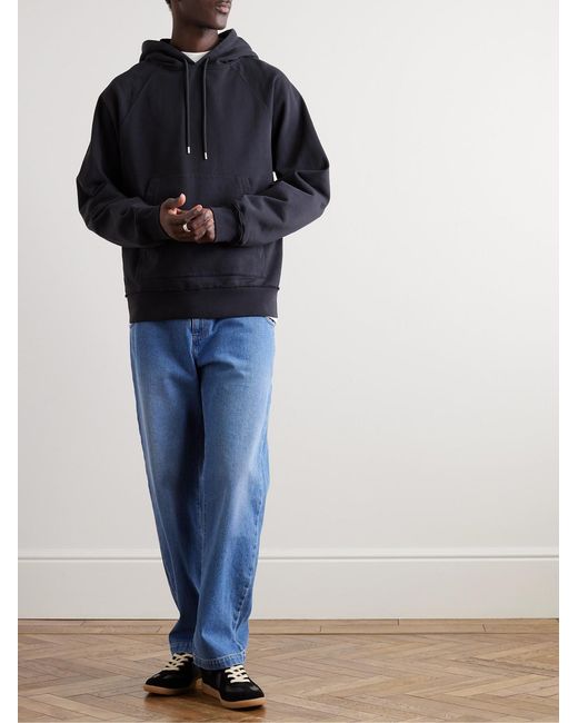mfpen Blue Standard Organic Cotton-Jersey Hoodie for men
