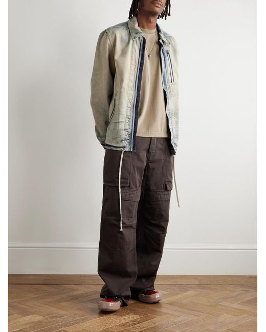 Rick Owens Brown Stefan Wide-Leg Cotton-Twill Cargo Trousers for men