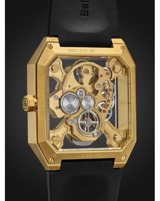 Bell & Ross Black Br 01 Cyber Skull Limited Edition Hand-Wound 45Mm Bronze And Rubber Watch, Ref. No. Br01-Csk-Br for men