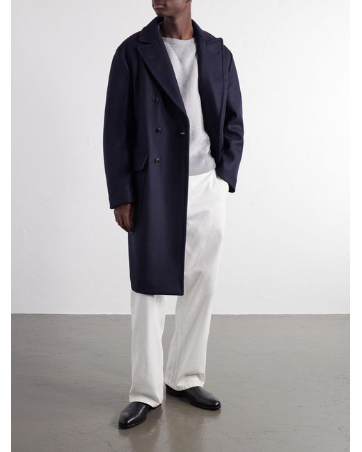 Fortela Blue Manteco Serwilliam1 Double-Breasted Wool Coat for men
