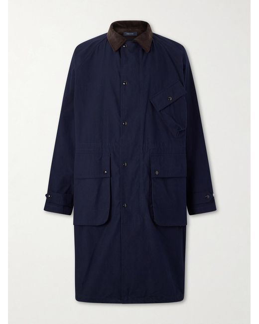 Drake's Blue Ripstop Cotton Jacket for men