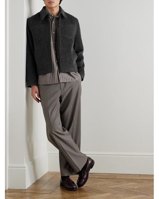 Oliver Spencer Black Norton Brushed Recycled Wool-Blend Jacket for men