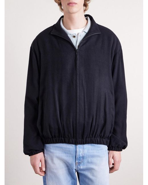 Ssstein Blue Silk-blend Flannel Jacket for men