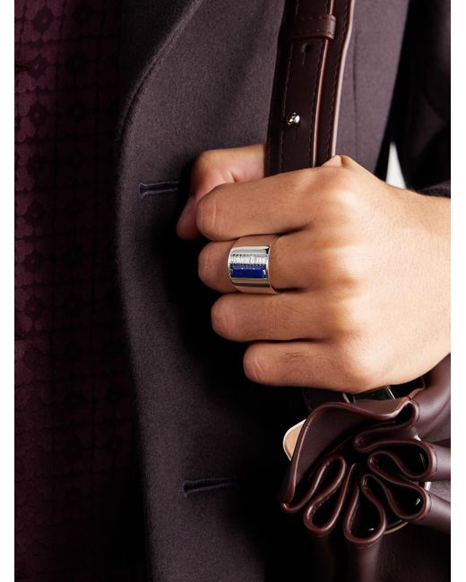 Suzanne Kalan Black 18-Karat, Lapis Lazuli And Diamond Ring for men