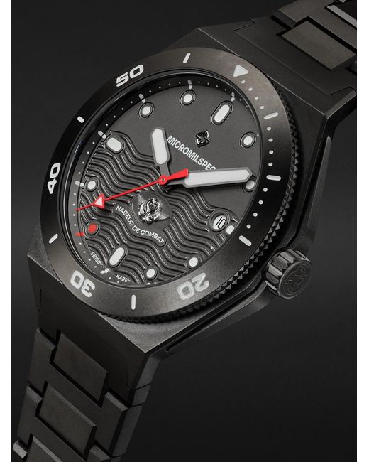 MICROMILSPEC Black Battle Swimmer Automatic 42Mm Stainless Steel Watch, Ref. Mic_260 for men