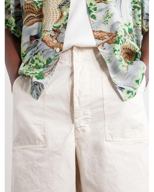 Orslow Natural Summer Fatigue Straight-leg Cotton Shorts for men